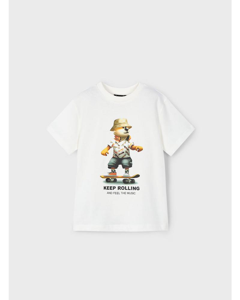 Mayoral Skateboard Shirt w/ Swim Trunk Set {White/Graphite}