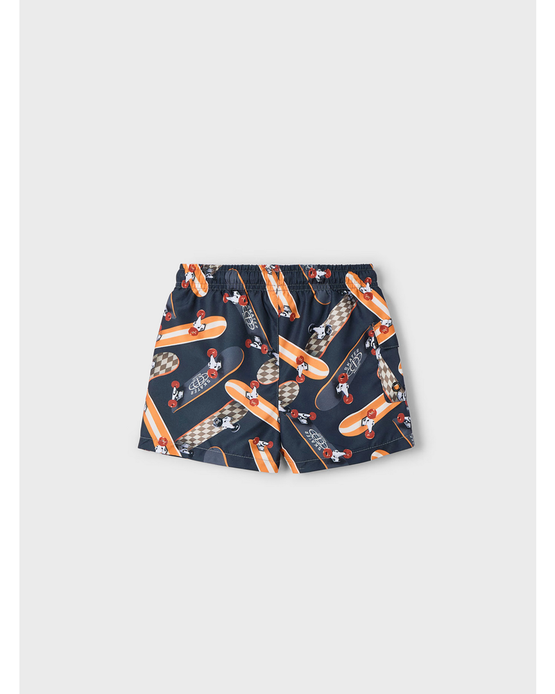 Mayoral Skateboard Shirt w/ Swim Trunk Set {White/Graphite}