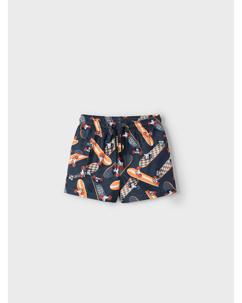 Mayoral Skateboard Shirt w/ Swim Trunk Set {White/Graphite}