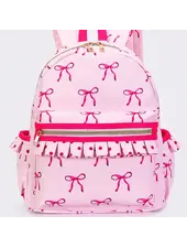 Sassy Kids Palace Bow Print Ruffle Backpack {Pink/Hot Pink}