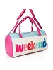 Sassy Kids Palace Weekend Chenille Embroidery Duffle Bag {White/Pink}