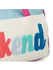 Sassy Kids Palace Weekend Chenille Embroidery Duffle Bag {White/Pink}