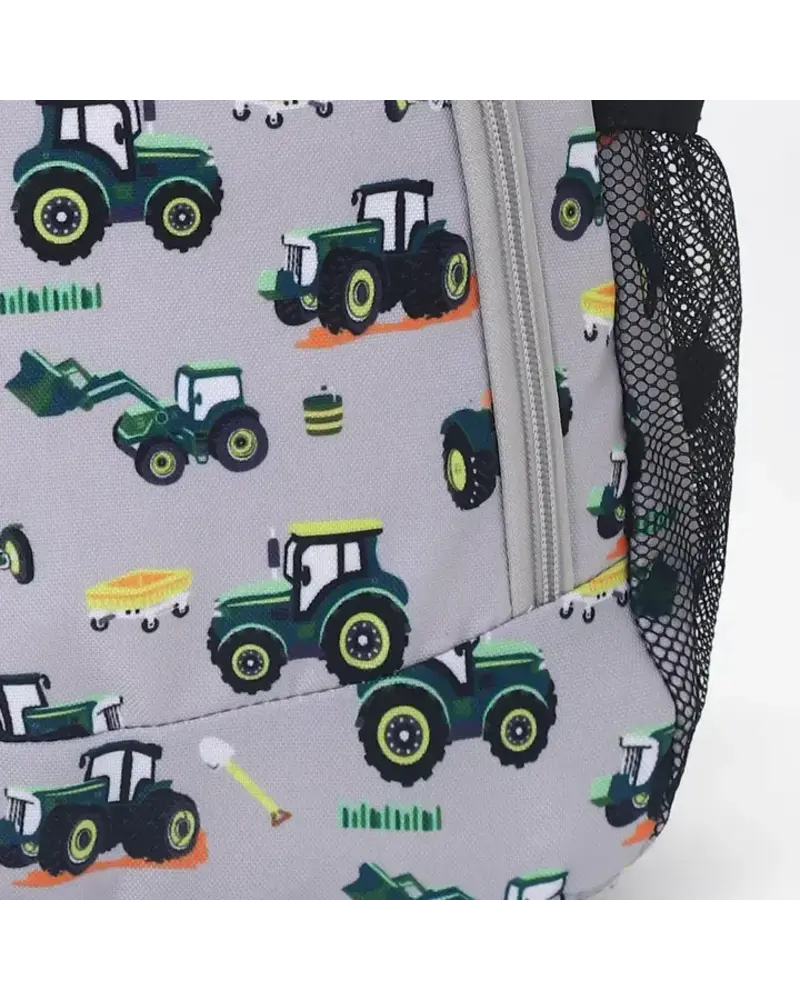 Sassy Kids Palace Tractors Backpack {Grey/Green}