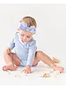 Ruffle Butts Seersucker LS Rash Guard Swimsuit w/ Ruffles {Periwinkle/Wht} S25