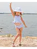 Ruffle Butts Seersucker Peplum Tankini 2 Piece Swimsuit w/ Ruffles {Periwinkle/Wht} S25