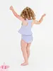 Ruffle Butts Seersucker Peplum Tankini 2 Piece Swimsuit w/ Ruffles {Periwinkle/Wht} S25