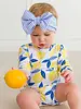 Ruffle Butts Seersucker Swim Bow Headband {Periwinklw/Wht}