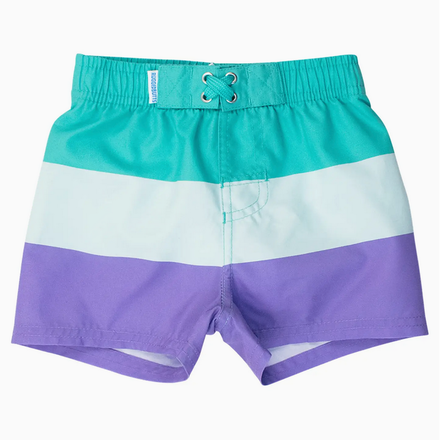 Rugged Butts Marine Color Block Swim Trunks {Lav/Mint/Grn}