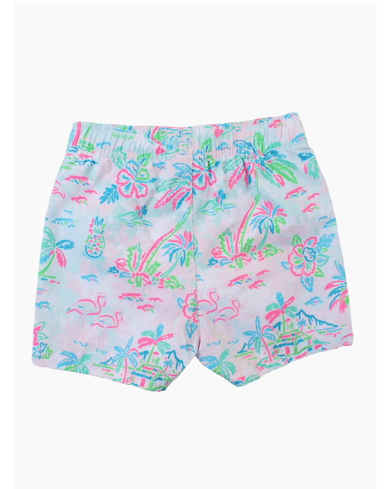 Rugged Butts Tropical Resort Swim Trunks {Wht/Turq/Lime/}