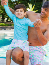 Rugged Butts Tropical Resort Swim Trunks {Wht/Turq/Lime/}
