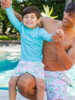 Rugged Butts Tropical Resort Swim Trunks {Wht/Turq/Lime/}