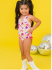 Ruffle Butts Cowboy Cutie Cross-Back One Piece Swimsuit {Pink/Multi}