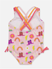 Ruffle Butts Cowboy Cutie Cross-Back One Piece Swimsuit {Pink/Multi}