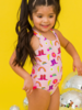 Ruffle Butts Cowboy Cutie Cross-Back One Piece Swimsuit {Pink/Multi}