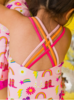 Ruffle Butts Cowboy Cutie Cross-Back One Piece Swimsuit {Pink/Multi}