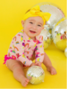 Ruffle Butts Cowboy Cutie LS Rash Guard Swimsuit w/ Ruffles {Pink/Multi}