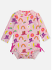 Ruffle Butts Cowboy Cutie LS Rash Guard Swimsuit w/ Ruffles {Pink/Multi}