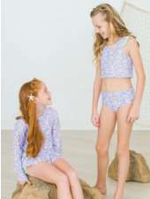 Ruffle Butts Magical Mermaid Racerback Flutter Tankini 2Pc Swimsuit {Lav/Mint}