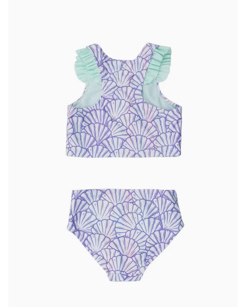 Ruffle Butts Magical Mermaid Racerback Flutter Tankini 2Pc Swimsuit {Lav/Mint}