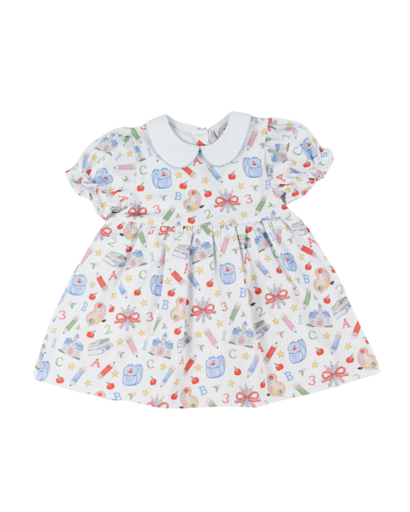 Cypress Row School Supplies Collins Classic Dress {Wht/Multi}