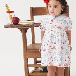 Cypress Row School Supplies Collins Classic Dress {Wht/Multi}