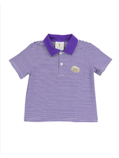 Cypress Row Purple Stripe Tailgate Polo {Wht/Purp}