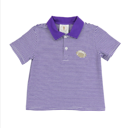 Cypress Row Purple Stripe Tailgate Polo {Wht/Purp}