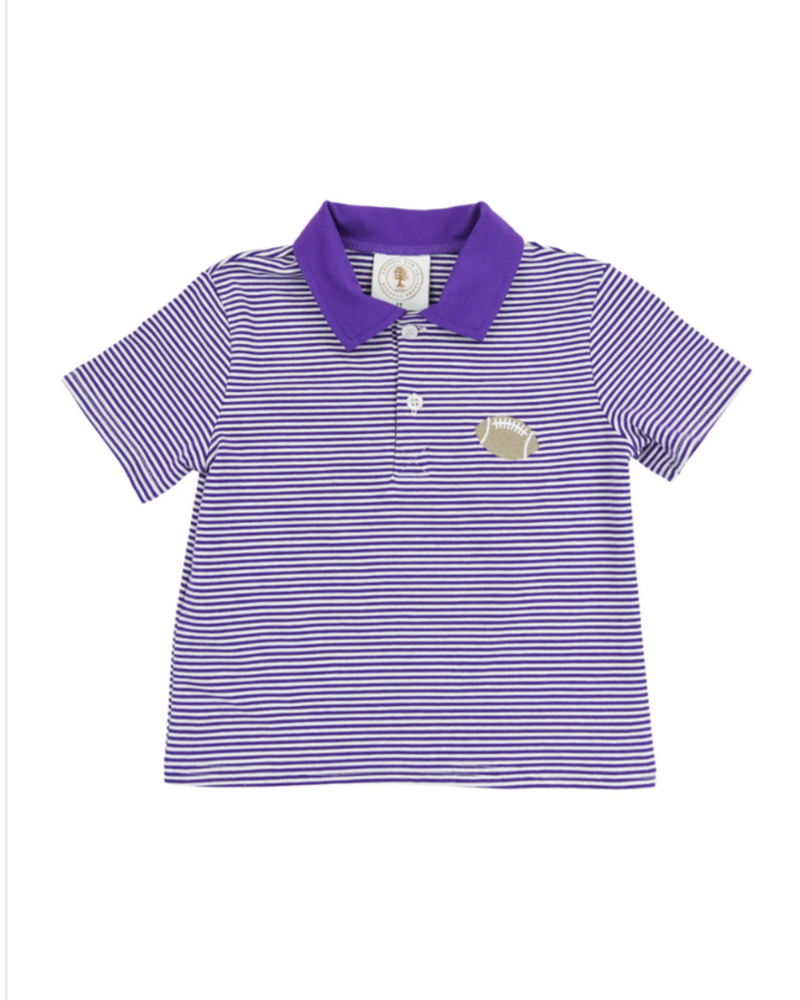 Cypress Row Purple Stripe Tailgate Polo {Wht/Purp}