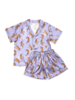 Blended Spirits Tiger Print Silky Pajamas Shorts Set {Lavendar}