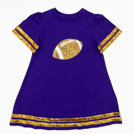 Blended Spirits Sequin Football Dress {Purple/Gold}