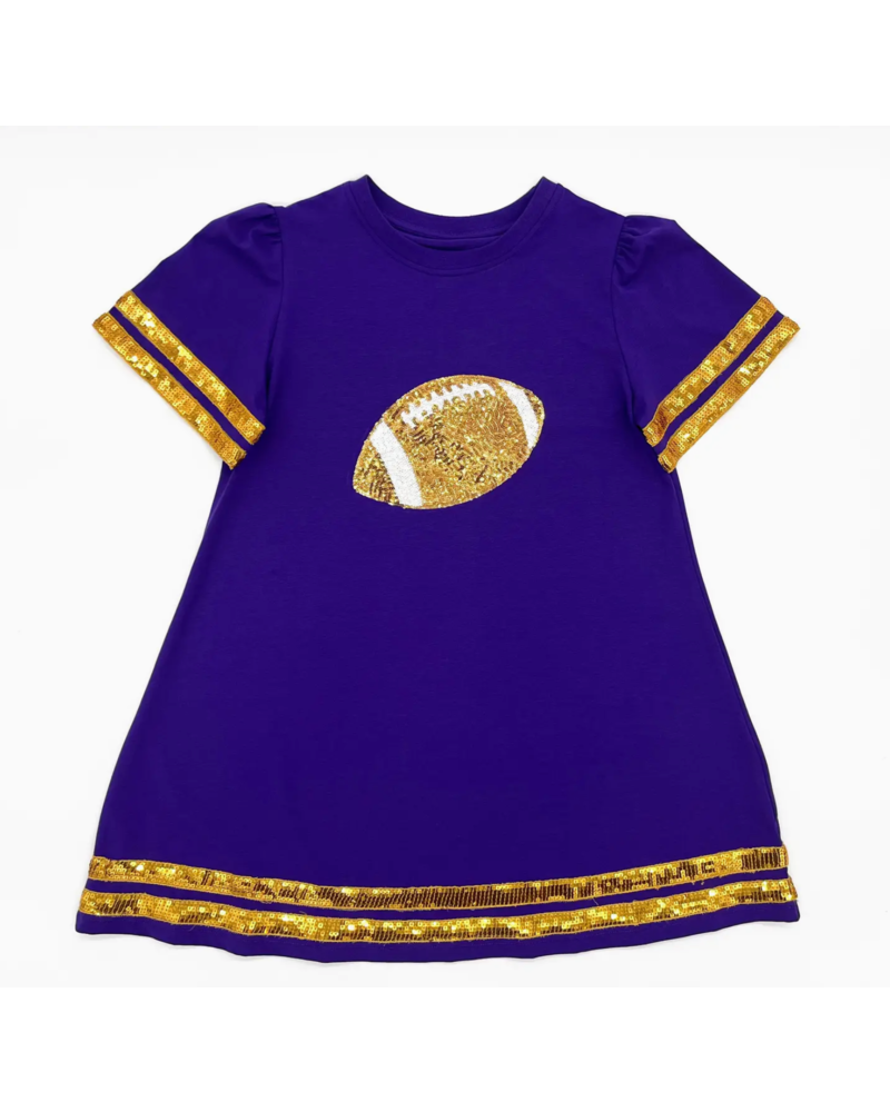 Blended Spirits Sequin Football Dress {Purple/Gold}