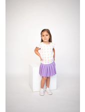 Ntrl CO. Ruffled Sleeve Chant & Cheer Set {Wht/Purp/Gld}