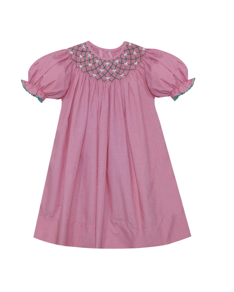 Remember Nguyen Beatrice Bishop Dress {Red w/ Grn}