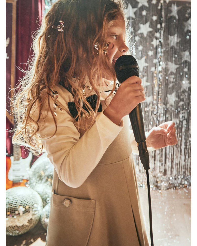 Mayoral  Bow Pinafore Jumper {Khaki/Black}