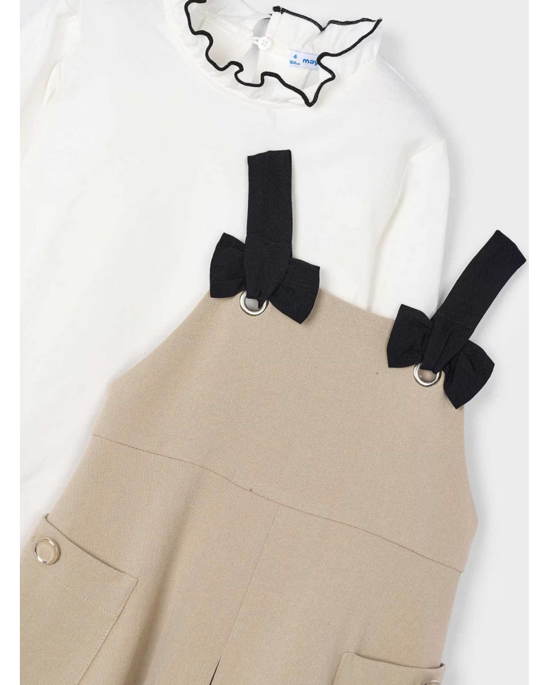 Mayoral  Bow Pinafore Jumper {Khaki/Black}