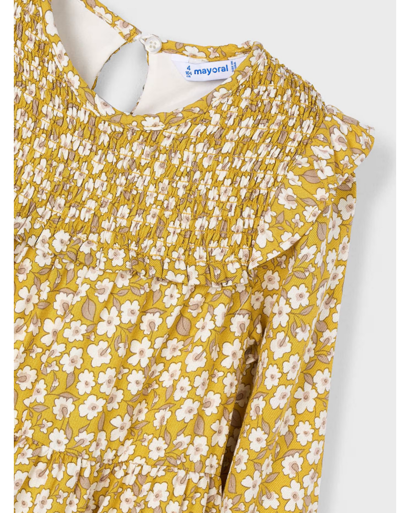 Mayoral Smocked Ruffle Dress {Mustard}