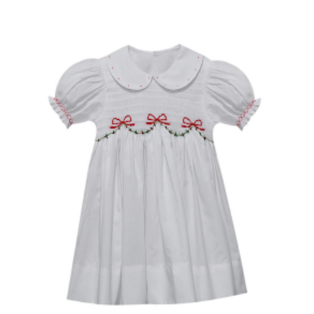 Remember Nguyen Christmas Ribbons Cate Dress {White} F25