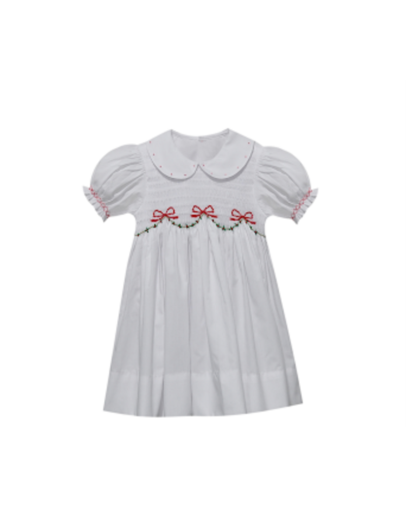 Remember Nguyen Christmas Ribbons Cate Dress {White} F25