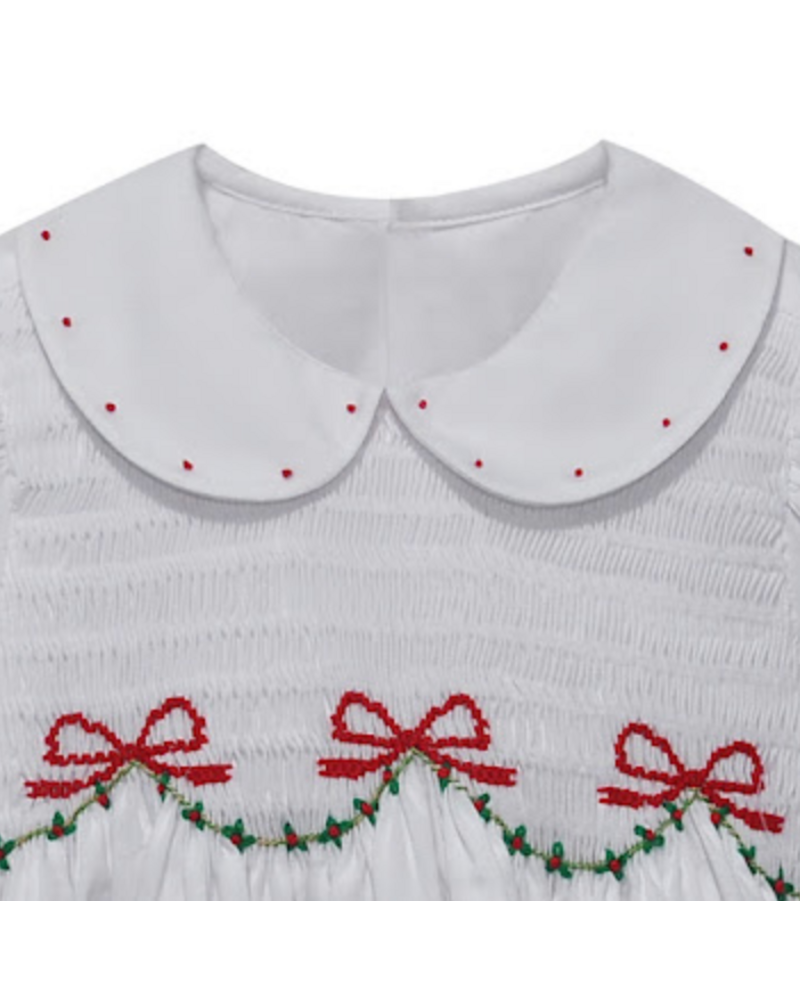 Remember Nguyen Christmas Ribbons Cate Dress {White} F25