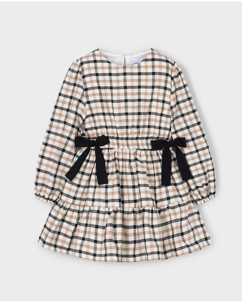 Mayoral Plaid Dress {Tan/Blk} F25