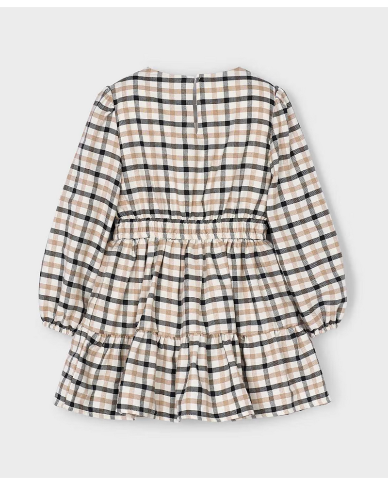 Mayoral Plaid Dress {Tan/Blk} F25