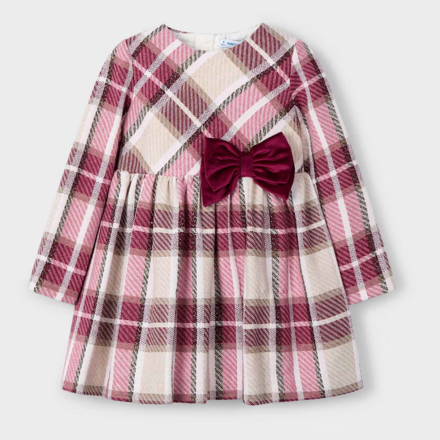 Mayoral Plaid Dress {Tan/Burgundy} F25