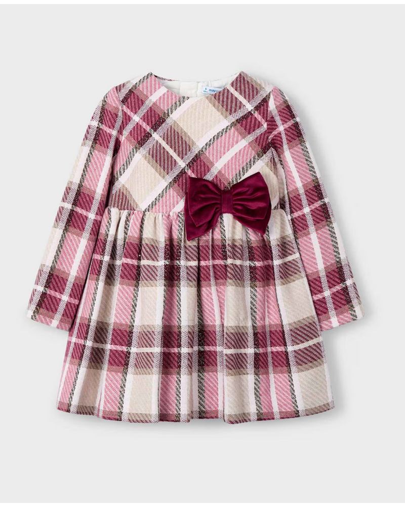 Mayoral Plaid Dress {Tan/Cherry}
