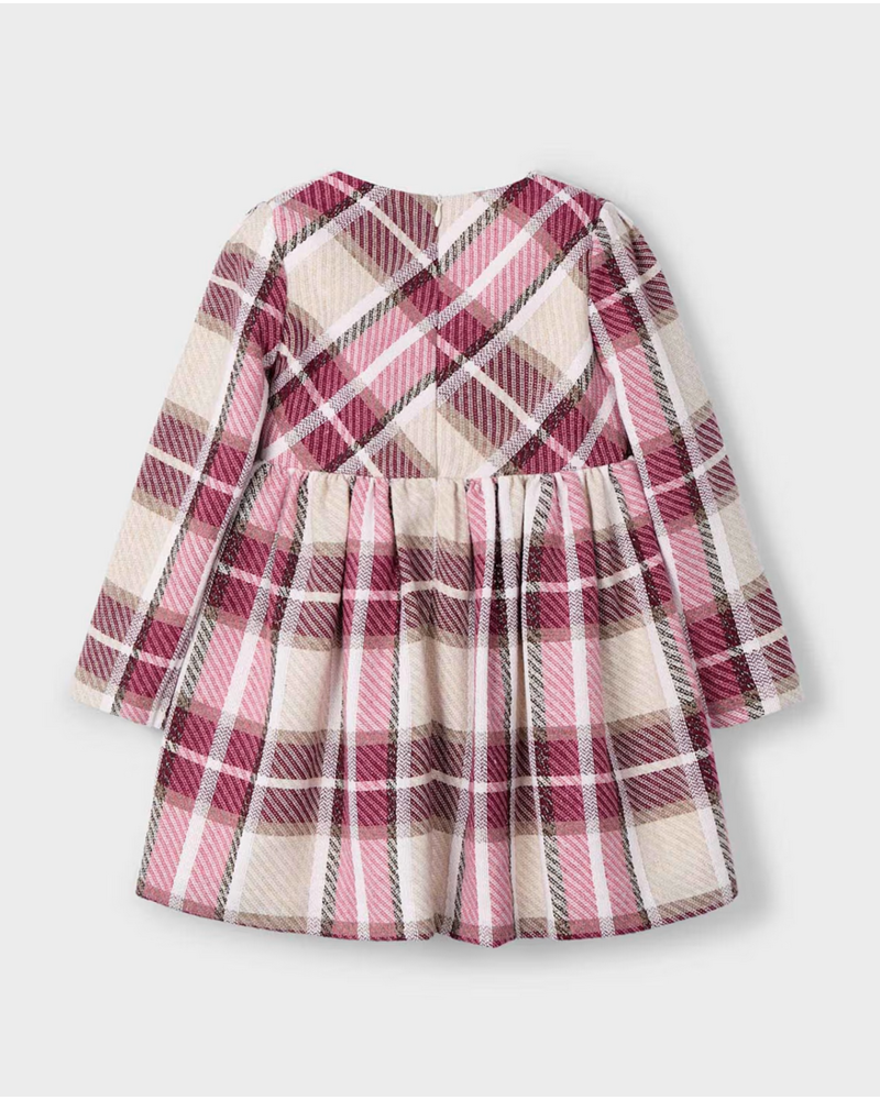 Mayoral Plaid Dress {Tan/Cherry}