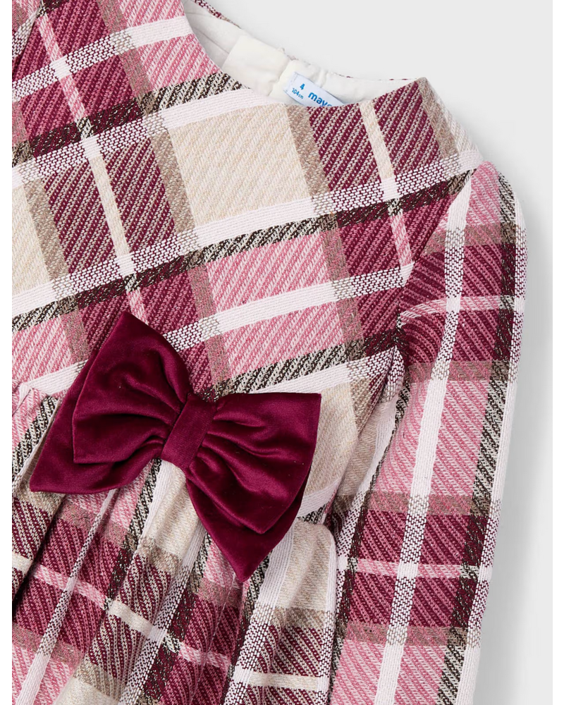 Mayoral Plaid Dress {Tan/Cherry}