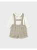 Mayoral Plaid Shorts w/ Suspenders Set {Olive/Ivory} F25
