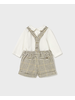 Mayoral Plaid Shorts w/ Suspenders Set {Olive/Ivory} F25