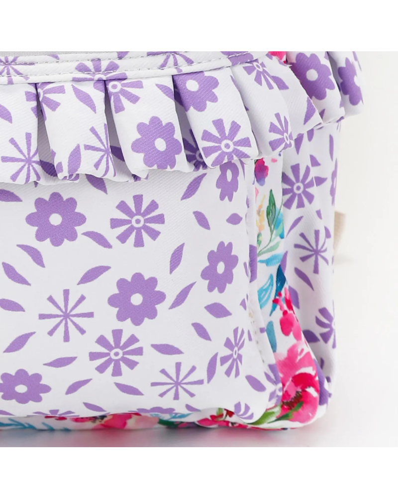 Sassy Kids Palace Floral Ruffle Backpack {Hot Pink/Purple}
