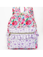 Sassy Kids Palace Floral Ruffle Backpack {Hot Pink/Purple}