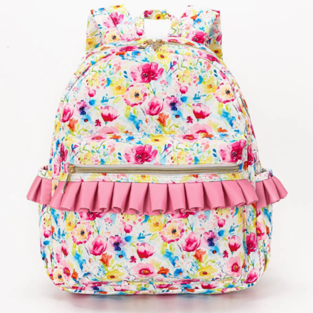 Sassy Kids Palace Floral Ruffle Backpack {Multi}